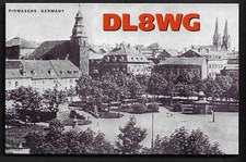 QSL CB Radio CARD"DL8WG,Jürgen Barry,Pirmasens,Steeples,Houses..",Germany(Q6764)