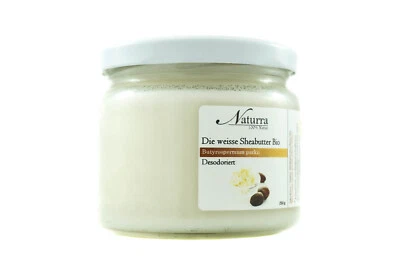 BIO weiße Sheabutter desodoriert 250g Glas Naturra premium DIY Naturkosmetik - Bild 1 von 4