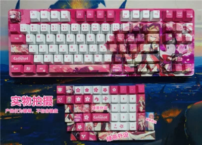Genshin Impact Yae Miko Sexy Keycaps Cherry PBT 128 Keys For Cherry MX Keyboard  - Image 1 of 4