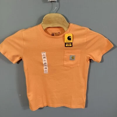 CARHARTT YOUTH SHORT SLEEVE POCKET T SHIRT MEDIUM 10-12 TANGERINE NWT CA6514 - Image 1 of 4