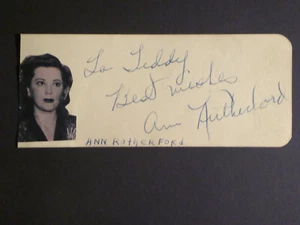 ANN RUTHERFORD & RICHARD TRAVIS SIGNATURES FROM A 1940's AUTOGRAPH ALBUM - Picture 1 of 4
