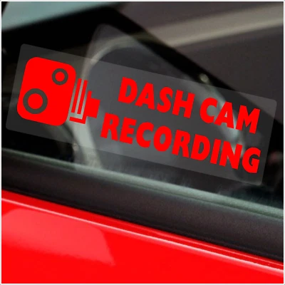 5 x Dash Cam Recording RED Internal Stickers Car Van Taxi Warning Camera CCTV - Image 1 of 4
