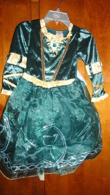 Vestido de veludo Merida Princesa Brave tamanho 4 novo com etiquetas Disney Store - Imagem 1 de 4