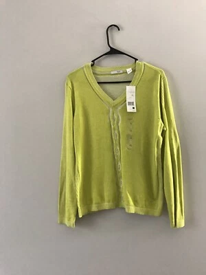 LIZ GOLF Womens Black & White Zip Front Cardigan Sweater Size XL Extra Large - Imagem 1 de 3