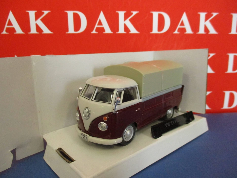 Die cast 1/43 Modellino Furgone Volkswagen T1 Pick Up Telonato Marrone Cararama - Immagine 1 di 4
