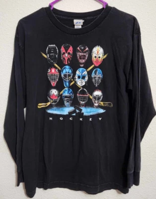 Kids Boys Size XL 16/18 Long-Sleeve T-Shirt With Hockey Masks Graphics - Image 1 of 3