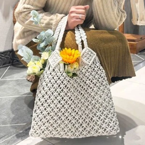 Hollow Crossbody Bag Handmade Shoulder Bag Fashion Knitted Bag - Picture 1 of 18