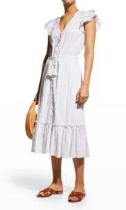 Veronica Beard Women's White Tinzia Lurex-Striped Dress , XL - Picture 1 of 1