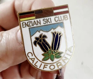 Vintage ENZIAN Ski Club Pinback California c1960 made in Germany - Picture 1 of 4