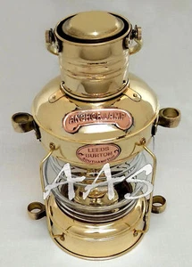 Lámpara de queroseno lámpara de queroseno lámpara de latón antiguo Leeds barco barco náutico de 14 - Imagen 1 de 3