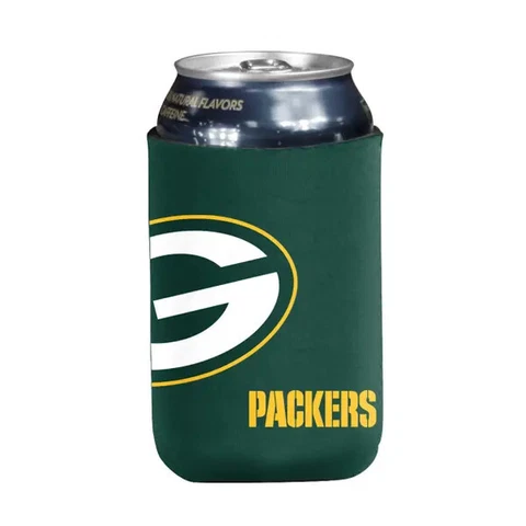 Green Bay Packers Can or Bottle Cooler, NFL Coozie Koozie Oversized Logo Cover