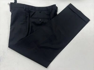 Zanella Men's Black Solid Wool Dress Pants 39X31 $495 - Picture 1 of 9
