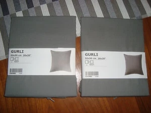 IKEA Gurli Set of 2 - IKEA GURLI Cushion Covers 20 x 20" Gray Pillow Covers NEW - Picture 1 of 8