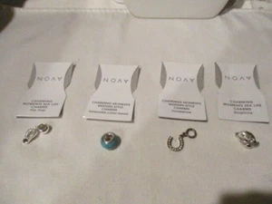 AVON Charming Moments Charms "Dolphins" "Horseshoe" "Flip Flop" "Turquoise Color - Picture 1 of 10