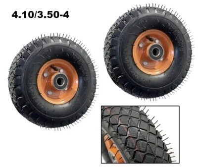 KIT 2 RUOTE IN GOMMA SU CUSCINETTI X CARRELLI PORTAPACCHI  CERCHIO ACCIAIO VERN. - Immagine 1 di 4