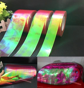 Rojo coche brillante camaleón espejo faro luz trasera vinilo envolver cinta pegatina AB - Imagen 1 de 7
