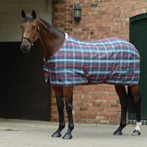 Saxon Pp Stable Standard Neck 6'9"/205Cms/81"- Dark Blue/Claret Plaid - Picture 1 of 1