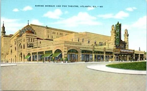 Vtg GA Postcard Shrine Mosque & Fox Theatre Atlanta Moorish Architecture - Picture 1 of 2