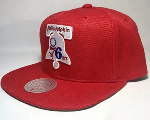 Mitchell & Ness Snapback Hat Men's NBA Philadelphia 76ers Hardwood Classic Red - Picture 1 of 12
