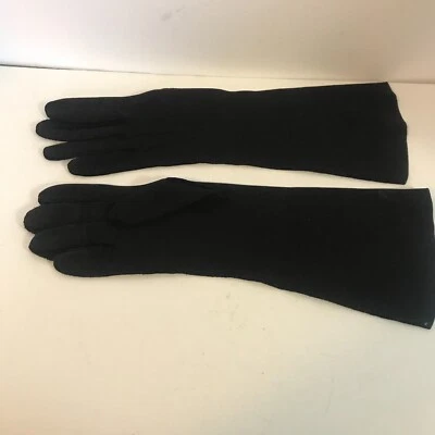 Guantes de tela negros vintage para dama dedo completo brazo medio Foto 1 de 3