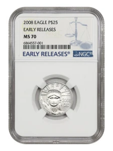 Estatua de la Libertad 2008 $25 NGC MS70 (elanzamientos tempranos) - Imagen 1 de 4