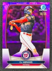 Bowman 2023 cromo zafiro CJ Abrams/25 refractor de zafiro púrpura #74 - Imagen 1 de 2