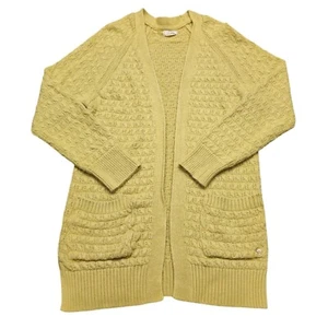 Fat Face Open Front Knit Cardigan Size 6 Yellowish Green - Picture 1 of 12