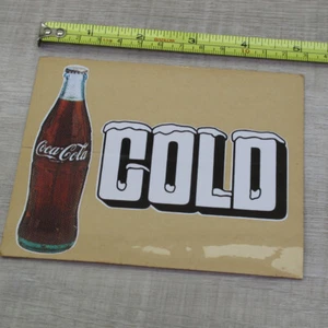 Vintage 1970s "COLD" Coke Bottle Decal Coca-Cola / Clear Background - Picture 1 of 2