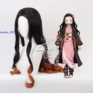 Costume cosplay parrucca Demon Slayer Kimetsu No Yaiba Kamado Nezuko spettacolo Halloween - Foto 1 di 5