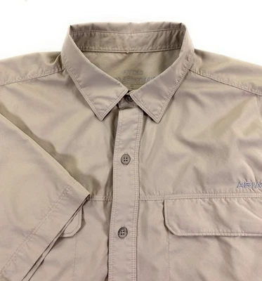Ariat Men's VentTEK Outbound Fitted Short Sleeve Beige Outdoor Shirt Large - Image 1 of 4