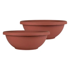 Shallow Planter with Drainage - Contemporary Garden Bowl Planter for Flowers,... - Picture 1 of 7