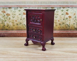 Dollhouse Nightstand Vintage Hansson Miniatures 1:12 Scale Mahogany Finish - Picture 1 of 4