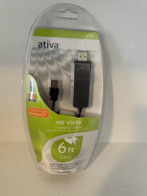 Ativa MS Vista 6' Ft USB Transfer Cable - Windows 7 Compatible - NEW - Image 1 of 4
