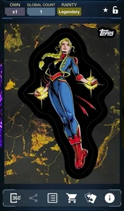 [DIGITAL] Topps Marvel Collect Captain Marvel Comic Book Heroes Black & Gold Leg - Picture 1 of 2