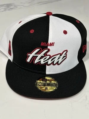 Miami Heat New Era Script Pinwheel 59FIFTY Fitted Hat Brand New Size 8 - Image 1 of 4