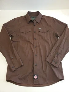 DIXXON Workforce Form & Function Size Medium Brown Long Sleeve Button Down Shirt - Picture 1 of 11