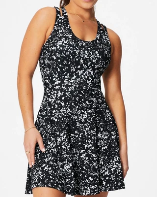 Vestido Fabletics Feminino Boost Performance Clássico Mini Estampa Splatter Tamanho G Novo com etiquetas - Imagem 1 de 4