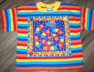 Junge 4T: Vintage ZOODLES gestreiftes T-Shirt mit Schlangenmotiv: beide Seiten mit Grafik USA - Bild 1 von 3