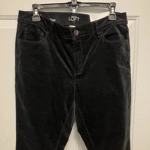 NWT Ann Taylor LOFT Sz 12P Black Corduroy Slim Boot Pants Skinny $59 - Picture 1 of 9