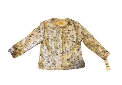 Ruby Rd. Out On A Limb Jacket Snap Front Blouse Womens Size 8 Sand 52132 NWT - Image 1 of 4