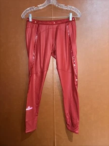 Size S- Adidas by Stella McCartney Shiny Training Leggings, Collegiate Burgundy. - Picture 1 of 11
