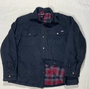 Chaqueta Dickies Para Hombres Grande Negra Franela Forrada Lona Snap Shacket Camisa Ropa de Trabajo - Imagen 1 de 18