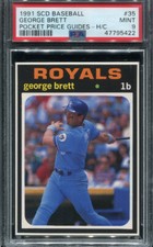 PSA 9 MINT 1991 SCD POCKET PRICE GUIDE GEORGE BRETT #35 REPLI-CARDS ROYALS B141