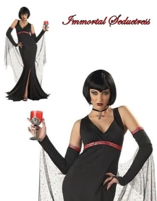 Vampiro Seductora Inmortal - Disfraz de Halloween de fantasía de vampira gótica para mujer Foto 1 de 4