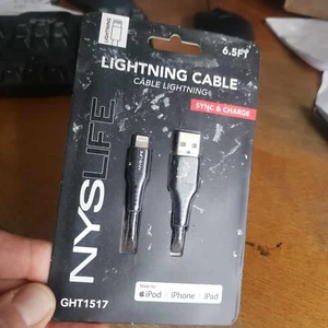 ******** NYS Cable de Carga Iphone Ipad Cargador de 6.5 Pies - Imagen 1 de 3