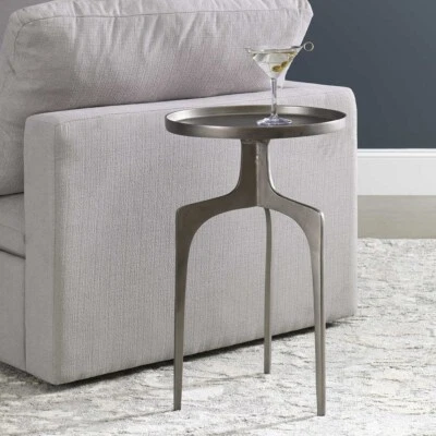 KENNA XL 25" CAST ALUMINUM INDUSTRIAL INSPIRED ACCENT END TABLE 25082 - Image 1 of 3