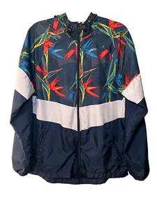 Russell Giacca a vento uomo stampa tropicale blu navy con cappuccio - Med (38-40) - Foto 1 di 4