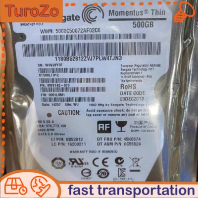 Seagate Laptop Thin ST500LT012 5400 500GB RPM 16MB Cache SATA 6.0Gb/s 2.5" - Image 1 of 3