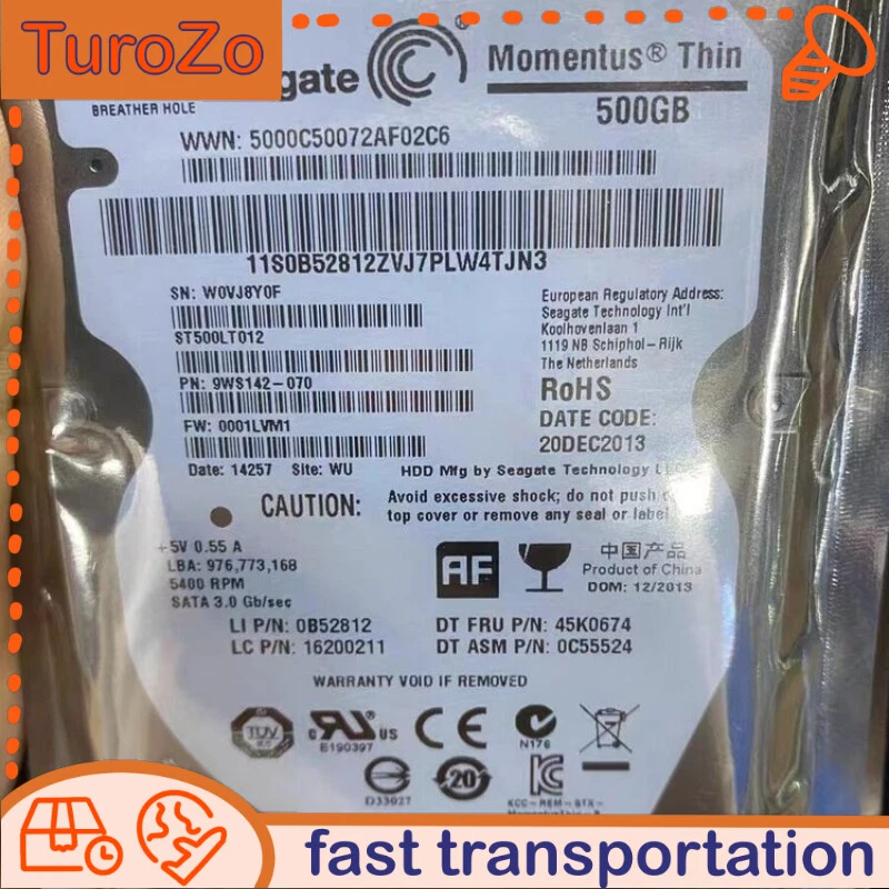 Seagate Laptop Thin ST500LT012 5400 500GB RPM 16MB Cache SATA 6.0Gb/s 2.5" - Image 1 of 3