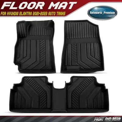 3x Tapetes de fila delanteros y traseros forro para Hyundai Elantra 2021-2023 transmisión automática Foto 1 de 4